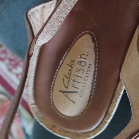 Clarks Artisan Alameda Cork Leather Wedge Sandals - Picture 5 of 7